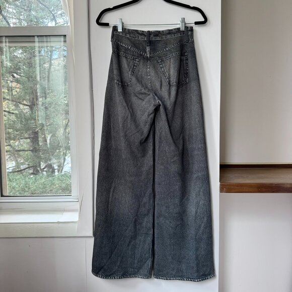 Rag & Bone Miramar Sofie Wide-Leg Pants Sweatpant Jeans Washed Black 23 - Picture 9 of 12